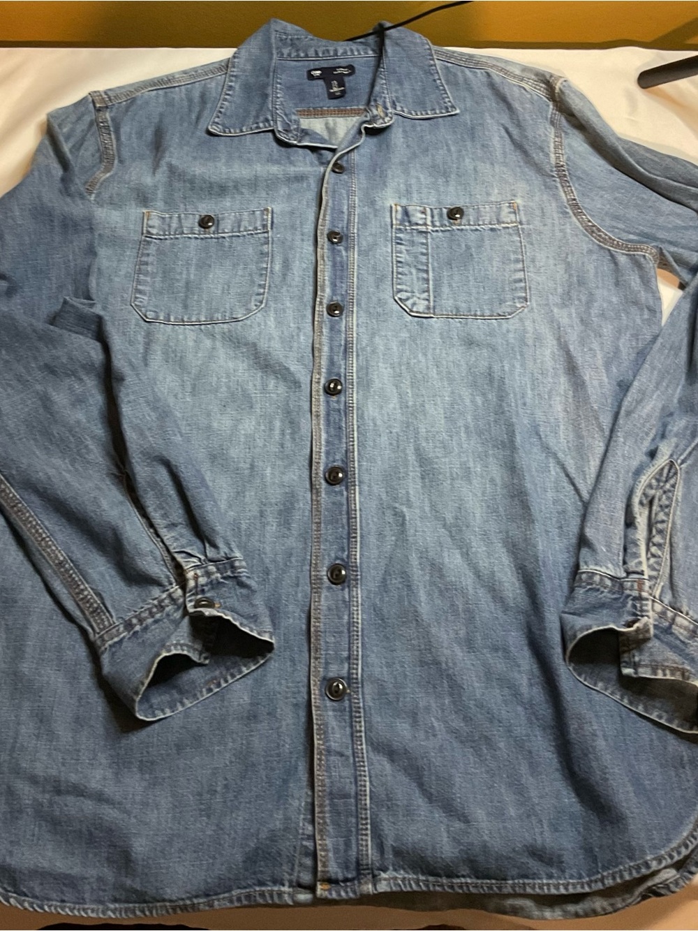 GAP Light Blue Denim Shirt with Contrast Stitching